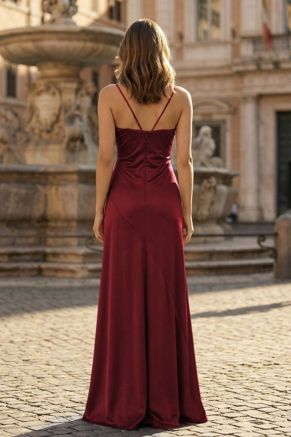 Spaghetti Straps Sheath Long Prom Dresses With Split Spaghetti Straps Sheath Long Prom Dresses With Split