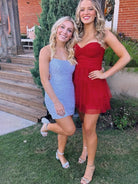 Novalee | Lilac - Bodycon Strapless Short Homecoming Dresses With Beadings