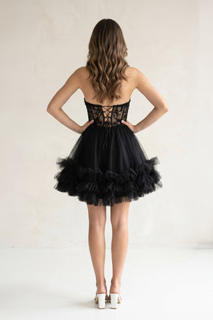 Pink A-Line Sweetheart Ruffle Tulle Homecoming Dress With Appliques - KissProm
