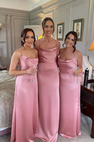 Octavian | Elegant Pink Floor Length Long Bridesmaid Dress
