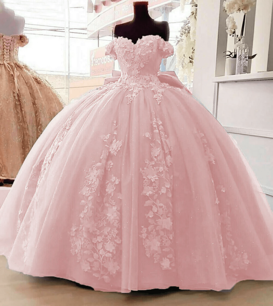 Freya | Off Shoulder 3D Floral Applique Quinceanera Dresses