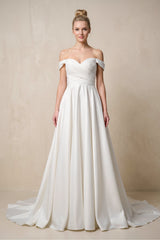 Vintage Off-the-Shoulder Bridal Ball Gown – Wedding Dresses by KissProm | Available at KissProm