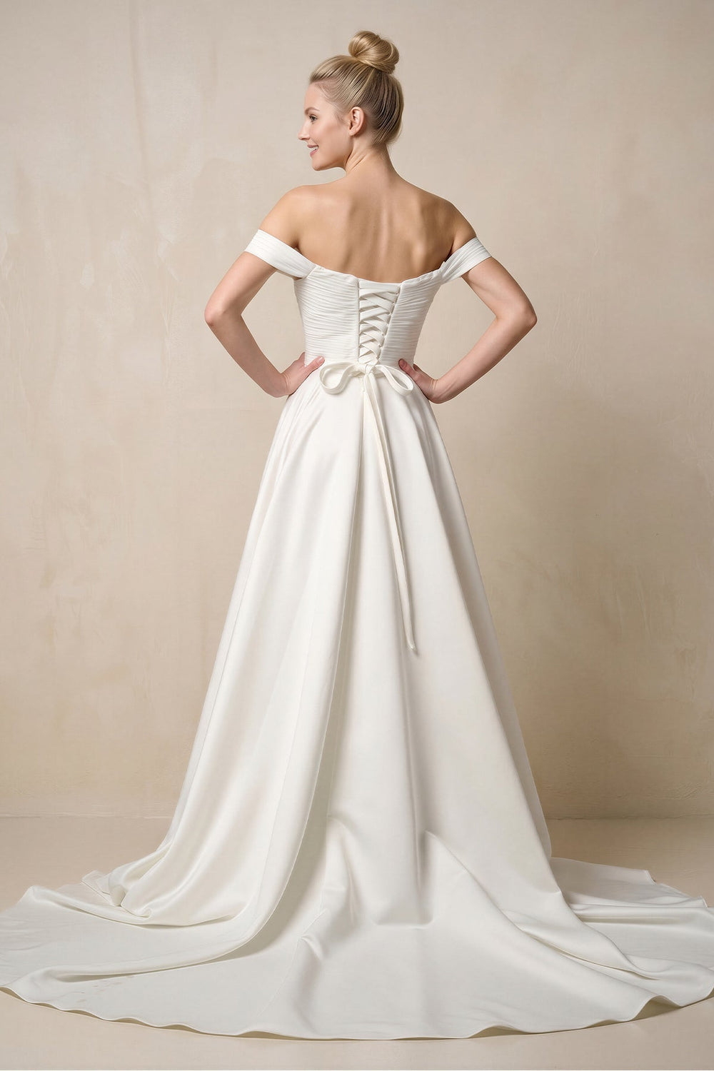 Vintage Off-the-Shoulder Bridal Ball Gown – Wedding Dresses by KissProm | Available at KissProm