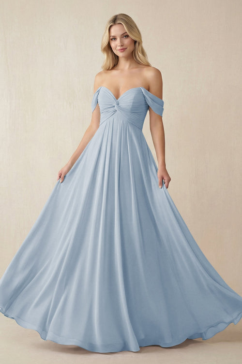 blue long bridesmaid dress ZAPAKA Women Blue Floral Bridesmaid Dress with Slit A-Line Spaghetti Straps Long Wedding Party Dress, Blue / US14 main image 1