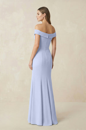 Off - the Shoulder Mermaid Chiffon Bridesmaid Dress in Ice - KissProm Bridesmaid Dresses