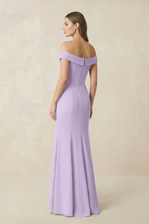 Off - the Shoulder Mermaid Chiffon Bridesmaid Dress in Lavender - KissProm Bridesmaid Dresses