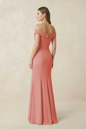 Off - the Shoulder Mermaid Chiffon Bridesmaid Dress in Mulberry - KissProm Bridesmaid Dresses