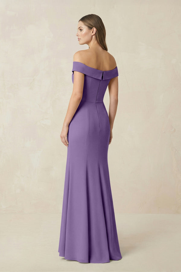 Off - the Shoulder Mermaid Chiffon Bridesmaid Dress in Tahiti - KissProm Bridesmaid Dresses