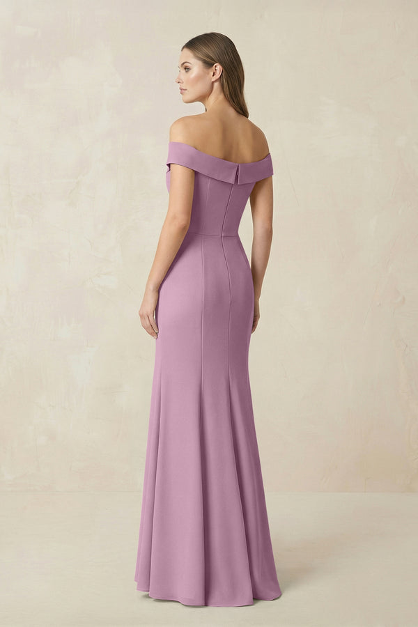 Off - the Shoulder Mermaid Chiffon Bridesmaid Dress in Wisteria - KissProm Bridesmaid Dresses