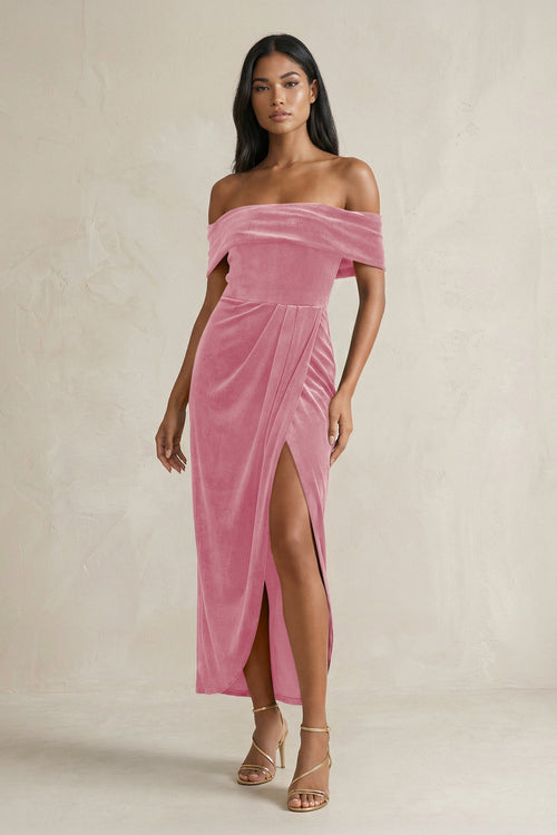 blush color bridesmaid dress Six Stories Pink Square Neck crepe Bridesmaid Dress with Neck Scarf US 12 Womens main image 1
