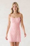 Pink Sweetheart  A Line Sequins Short Homecoming Dresses -KISSPROM