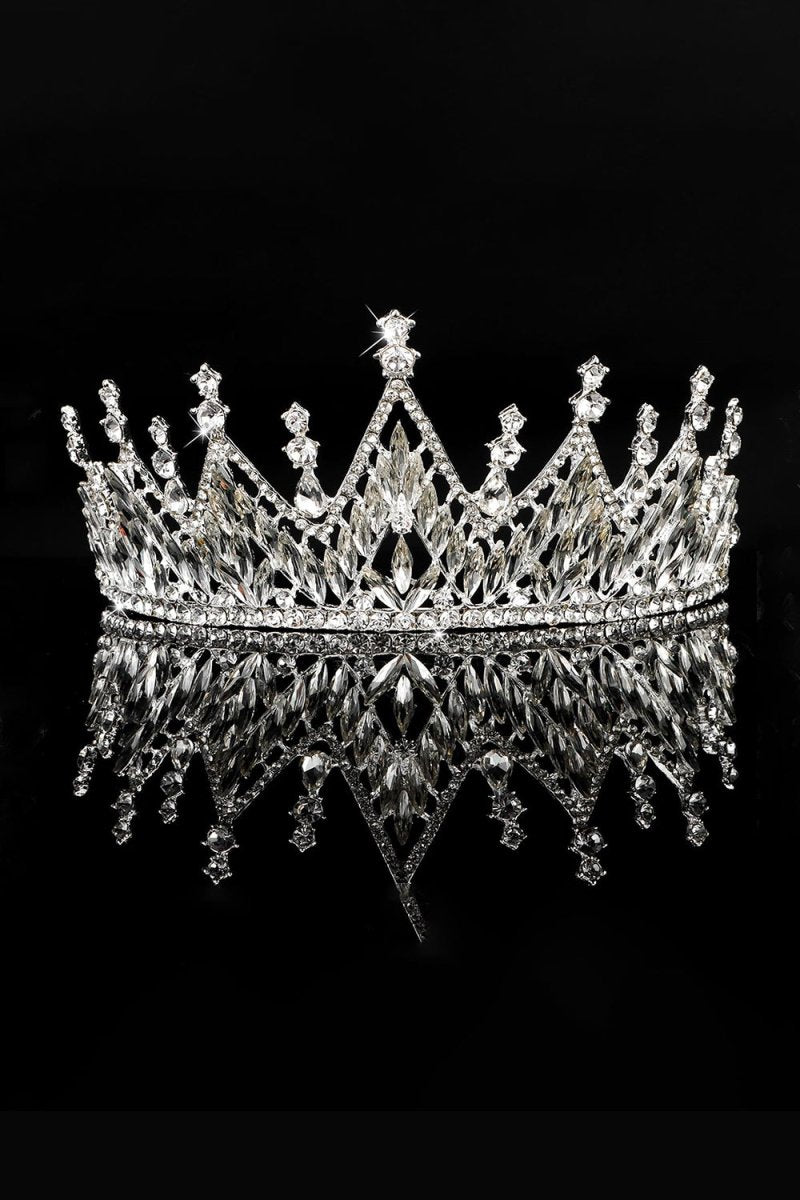 Ondder Silver Sparkly Crystal Crown - KissProm