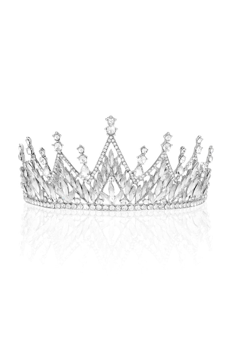 Ondder Silver Sparkly Crystal Crown - KissProm