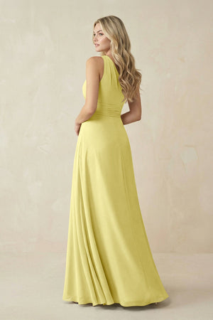 One - Shoulder A - Line Chiffon Bridesmaid Dress in Buttercup - KissProm Bridesmaid Dresses