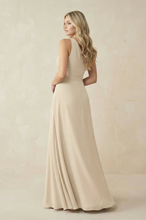 One - Shoulder A - Line Chiffon Bridesmaid Dress in Champagne - KissProm Bridesmaid Dresses