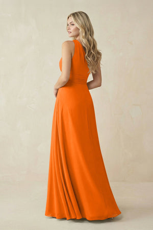 One - Shoulder A - Line Chiffon Bridesmaid Dress in Cinnamon - KissProm Bridesmaid Dresses