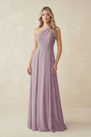 One - Shoulder A - Line Chiffon Bridesmaid Dress in Dusk - KissProm Bridesmaid Dresses