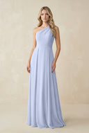 One - Shoulder A - Line Chiffon Bridesmaid Dress in Ice - KissProm Bridesmaid Dresses