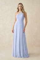 One - Shoulder A - Line Chiffon Bridesmaid Dress in Ice - KissProm Bridesmaid Dresses