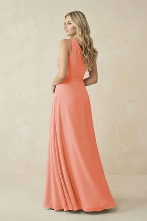 One - Shoulder A - Line Chiffon Bridesmaid Dress in Rosette - KissProm Bridesmaid Dresses