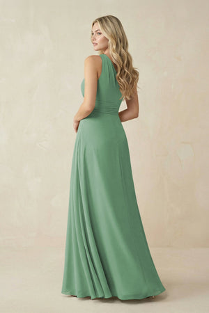 One - Shoulder A - Line Chiffon Bridesmaid Dress in Sea Glass - KissProm Bridesmaid Dresses