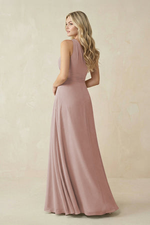 One - Shoulder A - Line Chiffon Bridesmaid Dress in Toffee - KissProm Bridesmaid Dresses