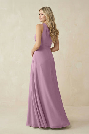 One - Shoulder A - Line Chiffon Bridesmaid Dress in Wisteria - KissProm Bridesmaid Dresses