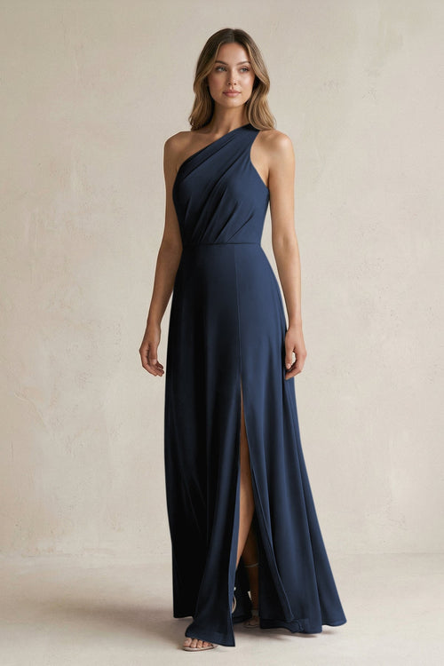 chiffon dress one shoulder KissProm