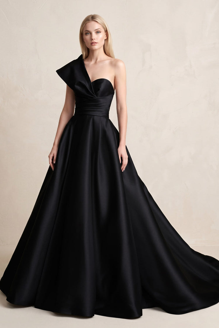 black dresses for wedding Crafted with a fully Size:XL 14 Reception prom gonw Black Tie Dresses |