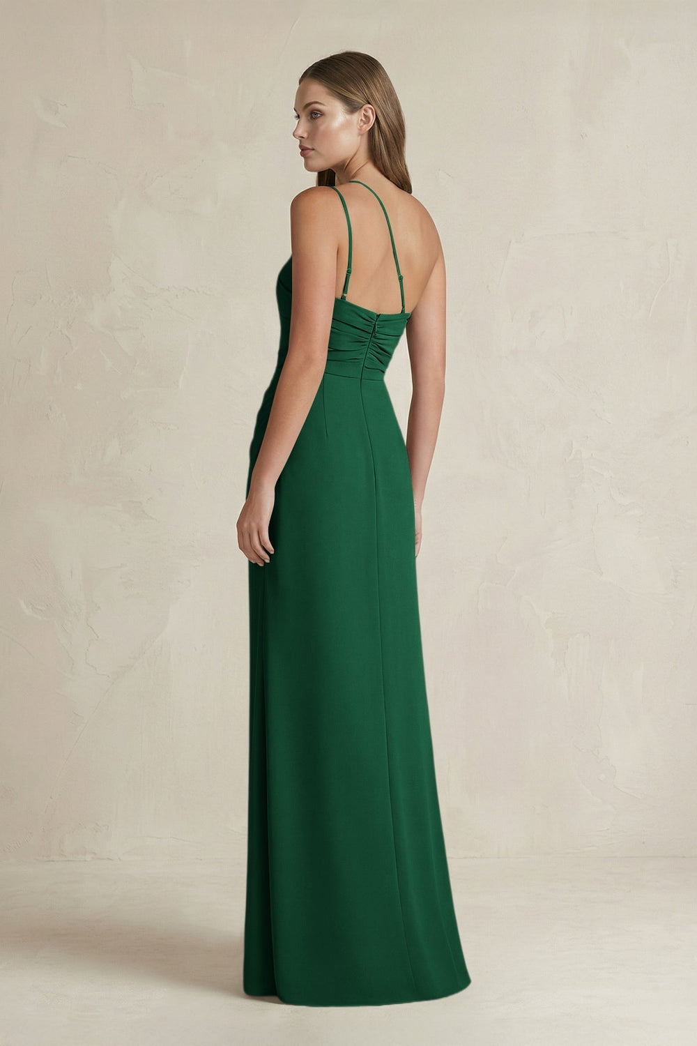 One - Shoulder Sheath Satin Bridesmaid Dress in Green - KissProm Bridesmaid Dresses