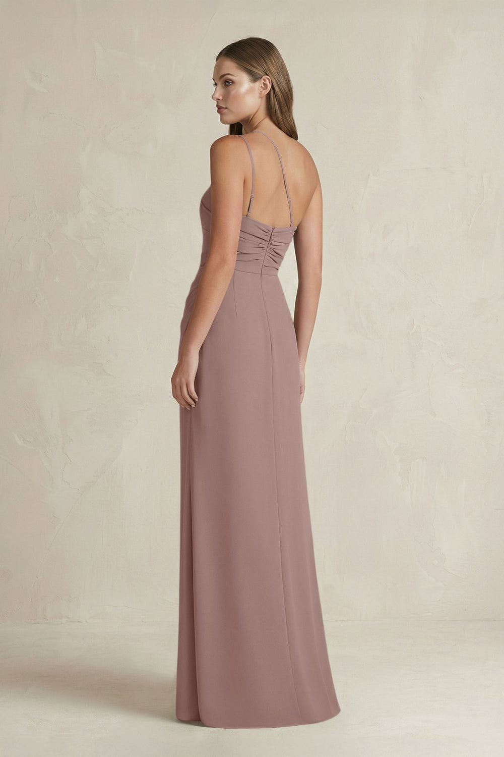 One - Shoulder Sheath Satin Bridesmaid Dress in Toffee - KissProm Bridesmaid Dresses