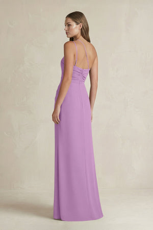 One - Shoulder Sheath Satin Bridesmaid Dress in Vintage Mauve - KissProm Bridesmaid Dresses