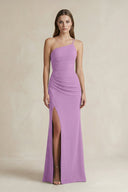 One - Shoulder Sheath Satin Bridesmaid Dress in Vintage Mauve - KissProm Bridesmaid Dresses