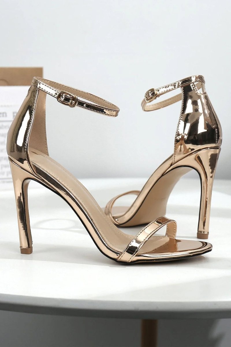 One Word Buckle High Heels - KissProm