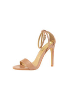 Open Toe Ankle Strap Patent Leather Stiletto Heels - KissProm