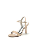Open Toe Ankle Strap Satin Party Shoes - KissProm