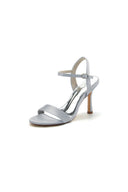 Open Toe Ankle Strap Satin Party Shoes - KissProm