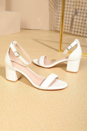 Open Toe Ankle Strap Suede Block-Heel Sandals