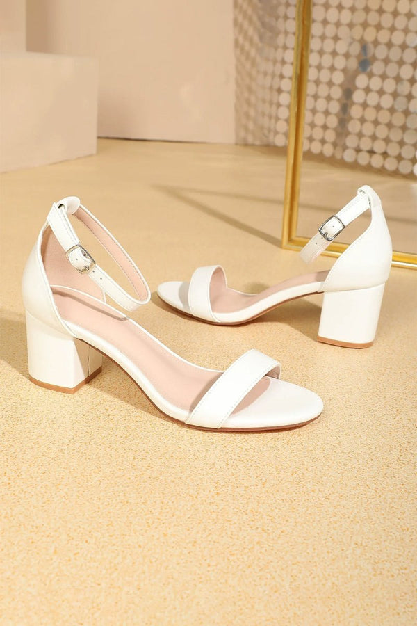 Open Toe Ankle Strap Suede Block-Heel Sandals