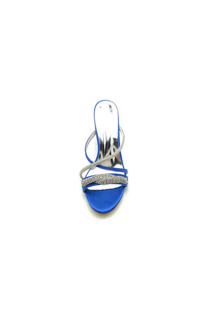 Open Toe Block Heels with Rhinestone - KissProm