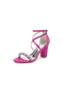 Open Toe Cross Strap High Heels Party - KissProm