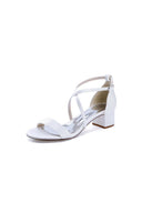 Open Toe Hollow Out Chunky Heels - KissProm
