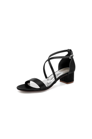 Open Toe Hollow Out Chunky Heels - KissProm