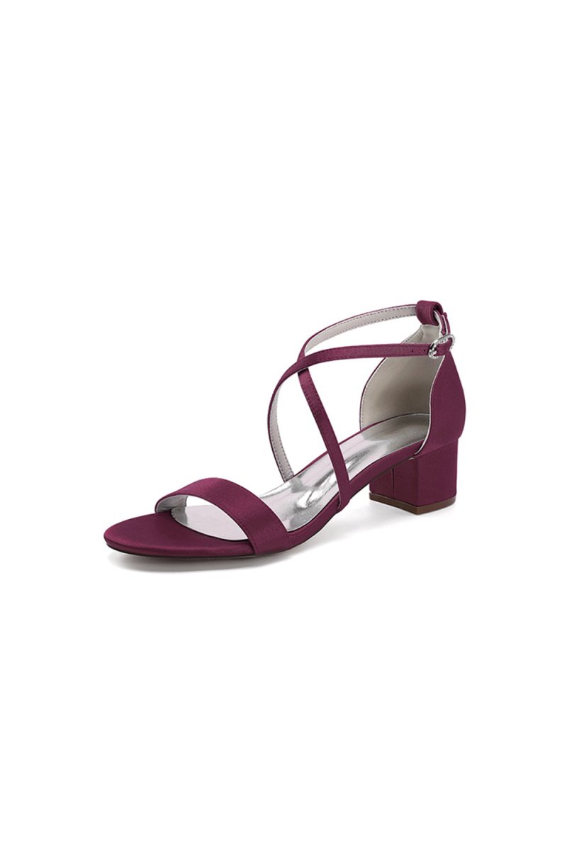 Open Toe Hollow Out Chunky Heels - KissProm