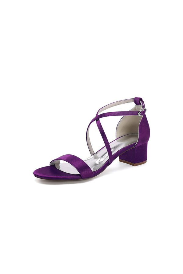 Open Toe Hollow Out Chunky Heels - KissProm