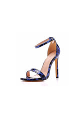 Open Toe Leopard Print Ankle Strap Stiletto High Heels - KissProm