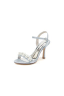 Open Toe Pearl Stiletto Heels - KissProm