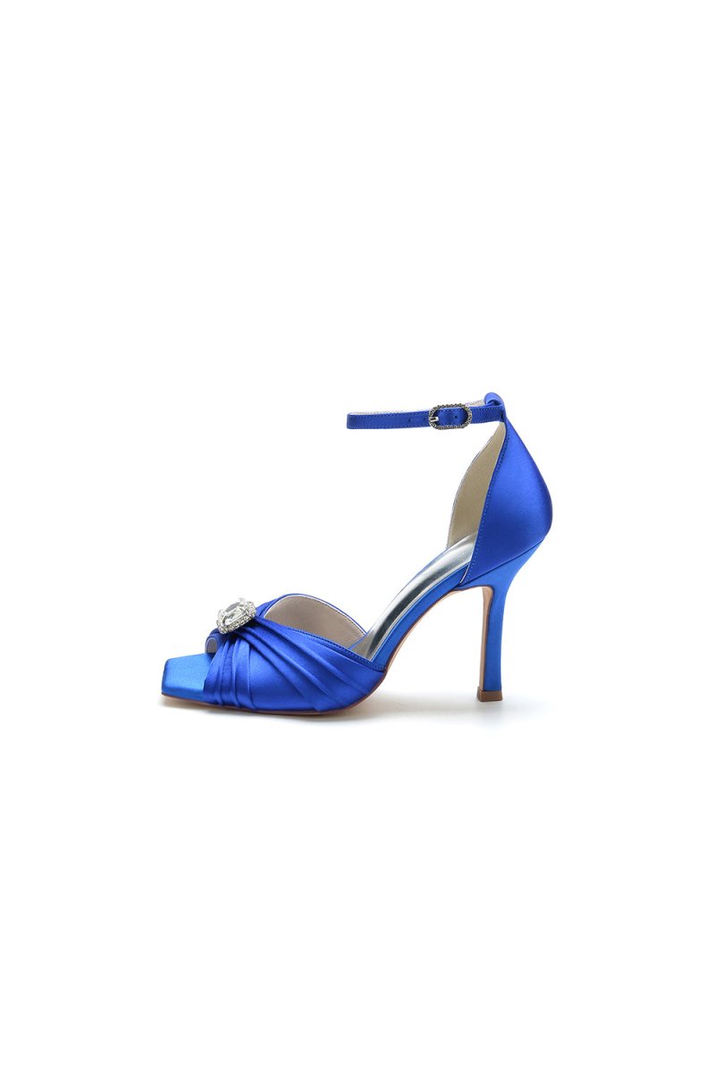 Open Toe Stiletto Heels with Ankle Strap - KissProm