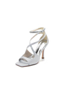 Open Toe Wedding Shoes with Straps - KissProm