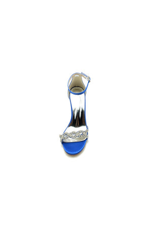 Open Toe With Rhinestone Chunky Heels - KissProm